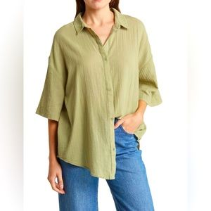 Short sleeve cotton tunic shirt